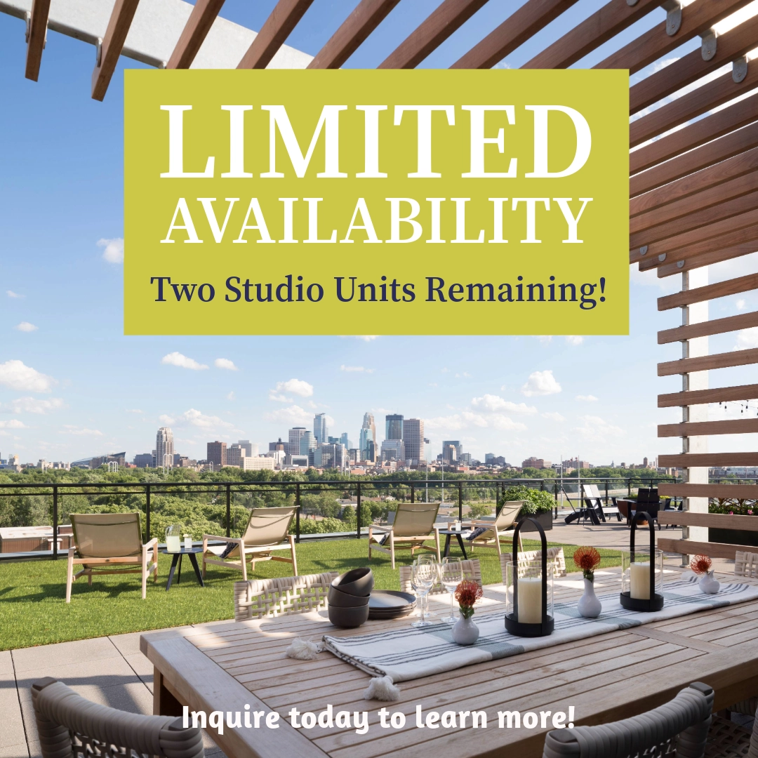 Limited Availability - Two Studio Units Remaining! Inquire today to learn more!